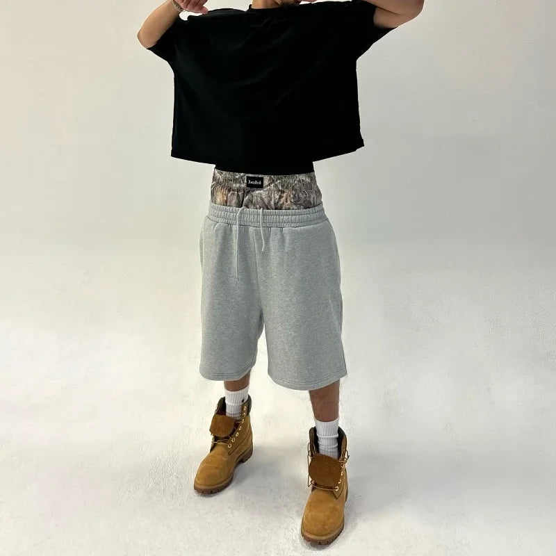 Double Layered Camo Shorts